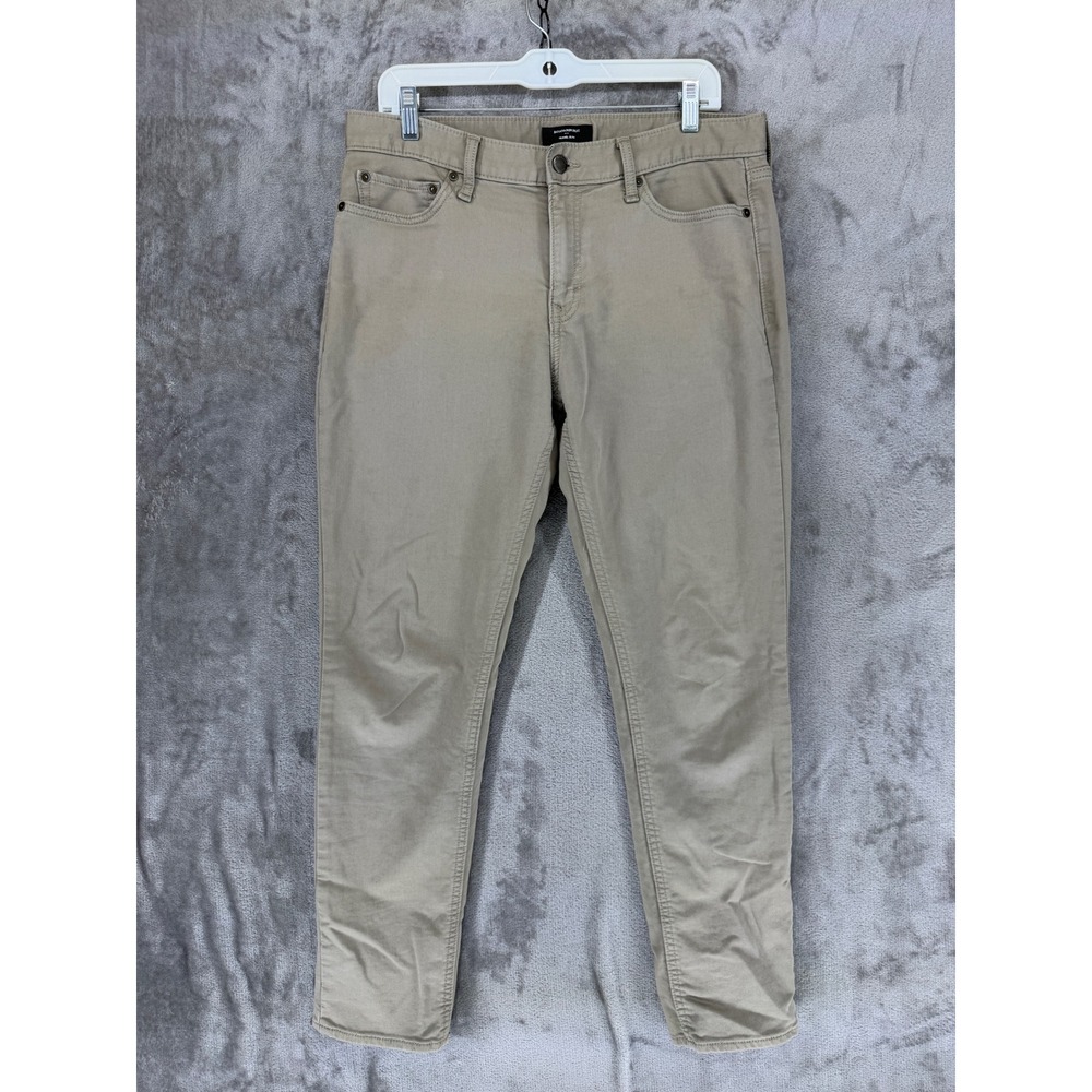Banana Republic Travel Slim Pants Mens 33x32 New Pewter Beige Washwell 731189-05